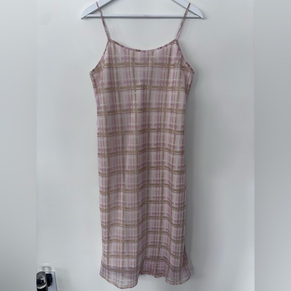 Joe Fresh Dresses & Skirts - Joe Fresh Pink and Tan Plaid Slip Dress Sz Medium